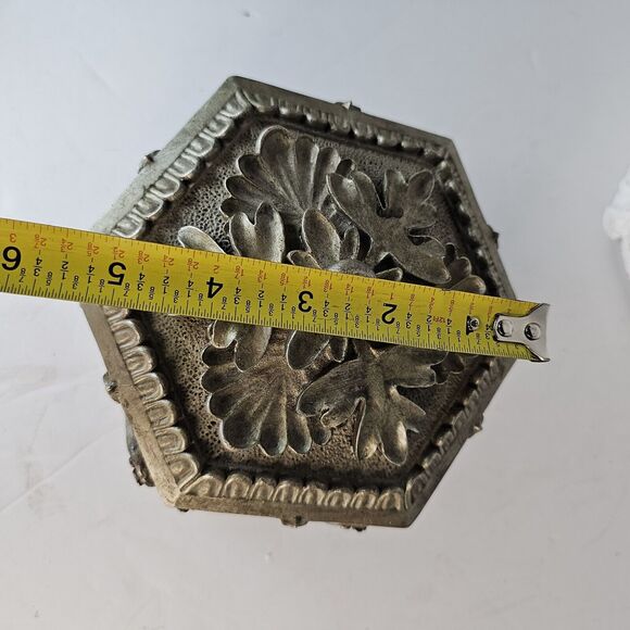 Baroque Ornate Jewelry Box Silver  Trinket Storage Holder For Keys/Change  Decor - Picture 11 of 12